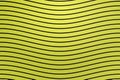 3d rendering, black curved line on yellow plastic wall surface, abstract background Royalty Free Stock Photo