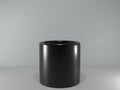 3D Rendering Black Cylinder Display Black Glossy Background Mock Up