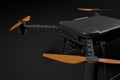 3d rendering of black drone on black background