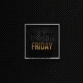 3d rendering of black friday text framed by square shape on fabric background