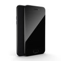 3D rendering black matt smart phone with black screen