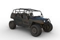 3D rendering of a black ops military all terrain vehicle isolated on a white background