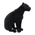 3D Rendering Black Panther on White