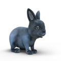 3D rendering of a black rabbit