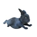 3D rendering of a black rabbit