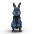 3D rendering of a black rabbit