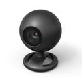 3d rendering of black round web camera isolated on white background Royalty Free Stock Photo