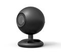 3d rendering of black round web camera isolated on white background Royalty Free Stock Photo