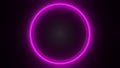 3d rendering black smooth pink glow ring