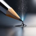 3d rendering of a black and white background render pencil on background, close