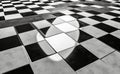 A 3D rendering of a black and white glossy ceramic tile floor serving as a background Royalty Free Stock Photo