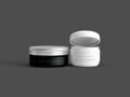 3d rendering blank cosmetic jars mockup