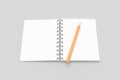 3D Rendering of Blank Notebook Mock Up with Copy Space and Pencil Royalty Free Stock Photo