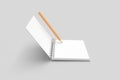 3D Rendering of Blank Notebook Mock Up with Copy Space and Pencil Royalty Free Stock Photo