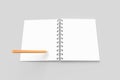 3D Rendering of Blank Notebook Mock Up with Copy Space and Pencil Royalty Free Stock Photo