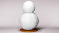 3D Rendering of blank snow man symbol of christmas Represents a happy day. clip art isolated on pink background