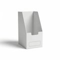 A 3d rendering of a blank white cardboard box with a rectangular shape and open top. isolated on white background Royalty Free Stock Photo