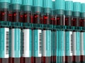 3D rendering of blood test tubes