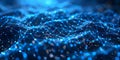 D rendering of a blue abstract network connection background symbolizing the flow of big data in Royalty Free Stock Photo
