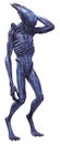 3D Rendering Blue Alien on White Royalty Free Stock Photo