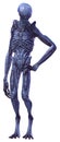 3D Rendering Blue Alien on White Royalty Free Stock Photo