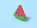 3d rendering blue background low poly watermelon red green Royalty Free Stock Photo