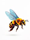 3d rendering of a blue bee on white background3 background Royalty Free Stock Photo