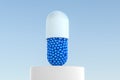 3d rendering, blue capsule with white background Royalty Free Stock Photo