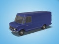 3d rendering blue cargo minivan on blue background with shadow Royalty Free Stock Photo