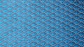 3D rendering. Blue ceramic tiles on the wall with wave pattern. Ceramic, tile, mosaic, abstract geometry. Fish scale texture in Royalty Free Stock Photo