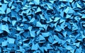 3D rendering blue color triangle geometrical chaos background