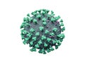 Molecular Structure of a Blue COVID-19 Corona Influenza Virus - 3D Illustration Royalty Free Stock Photo