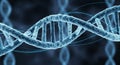 3D Rendering of a Blue DNA Double Helix Structure genetic code genetics Royalty Free Stock Photo