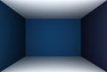 3D Rendering Blue Empty Room