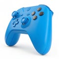 3D rendering blue game controller isolated on white background