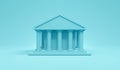 3D Rendering of blue government or bank building icon