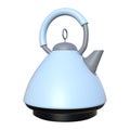 3D Rendering Blue Kettle on White Royalty Free Stock Photo