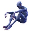 3D Rendering Male Alien on White Royalty Free Stock Photo