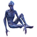 3D Rendering Male Alien on White Royalty Free Stock Photo