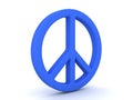 3D Rendering of blue peace sign Royalty Free Stock Photo