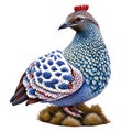 3D rendering of a Blue Pheasant isolated on white background AI Generated