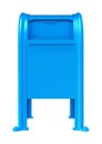 3D Rendering Blue Postbox on White