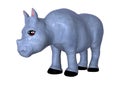 3D Rendering Blue Rhino on White