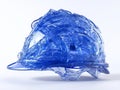 A 3D rendering of a blue safety helmet, isolated on a white background. Royalty Free Stock Photo