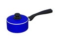 3D Rendering Blue Saucepan on White Royalty Free Stock Photo