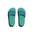 3D rendering blue slippers in summer