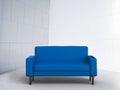 3d rendering blue sofa