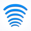 3d rendering blue wireless network symbol Royalty Free Stock Photo
