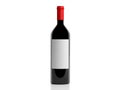 3d rendering bottle of red wine on white background