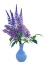 3D Rendering Bouquet Speedwell and Syringa on White